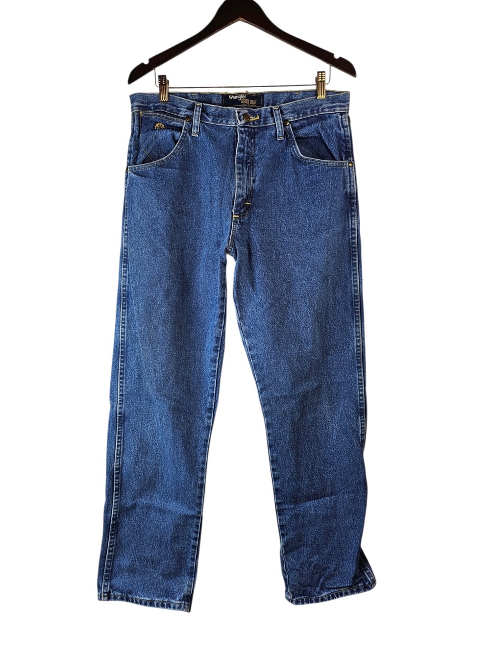 Wrangler Mens 32x32 George Strait Cowboy Cut Jeans Medium Wash Heavyweight Denim